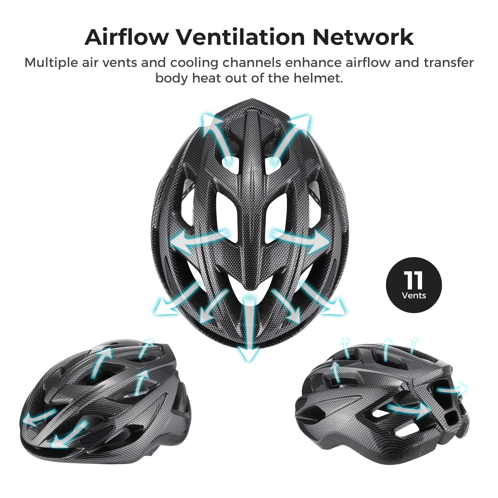 Carbon Fiber Lightweight Mountain&Road Bicycle Helmet